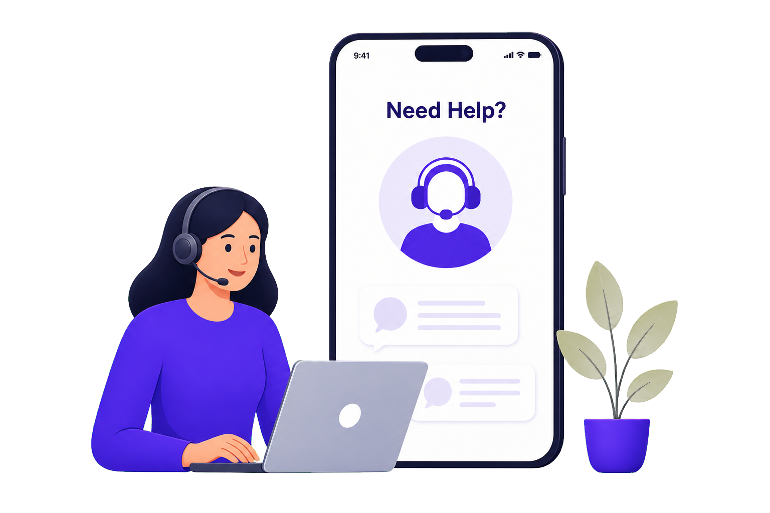 Gofast help center support illustration